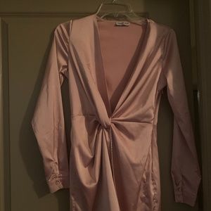 Silk long sleeve Mini Dress